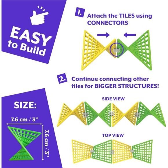 Kids Hyperbolic Building Toy - 3" x 3" STEM Educational 3-Dimensional Adventure - Picture 6 of 6